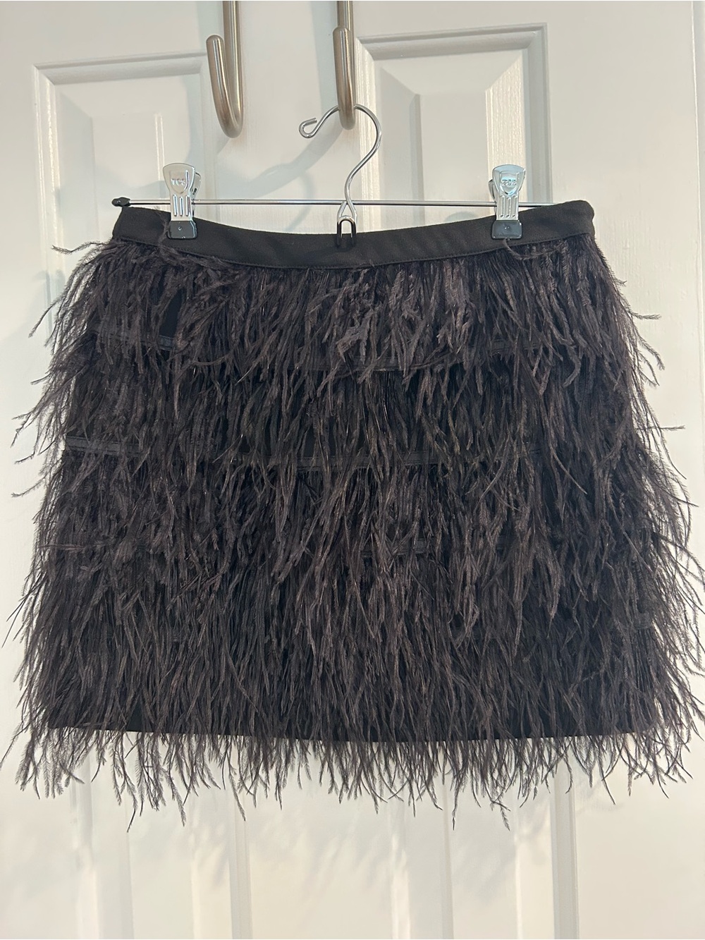 Lucy Paris Black Feather Mini Skirt XS